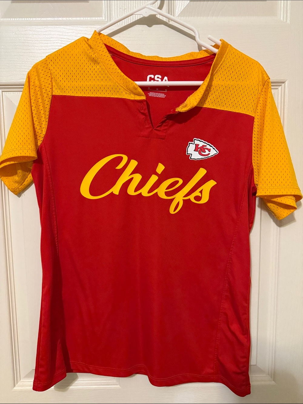 Kids' Short Sleeve Chiefs Tee in Red and Yellow